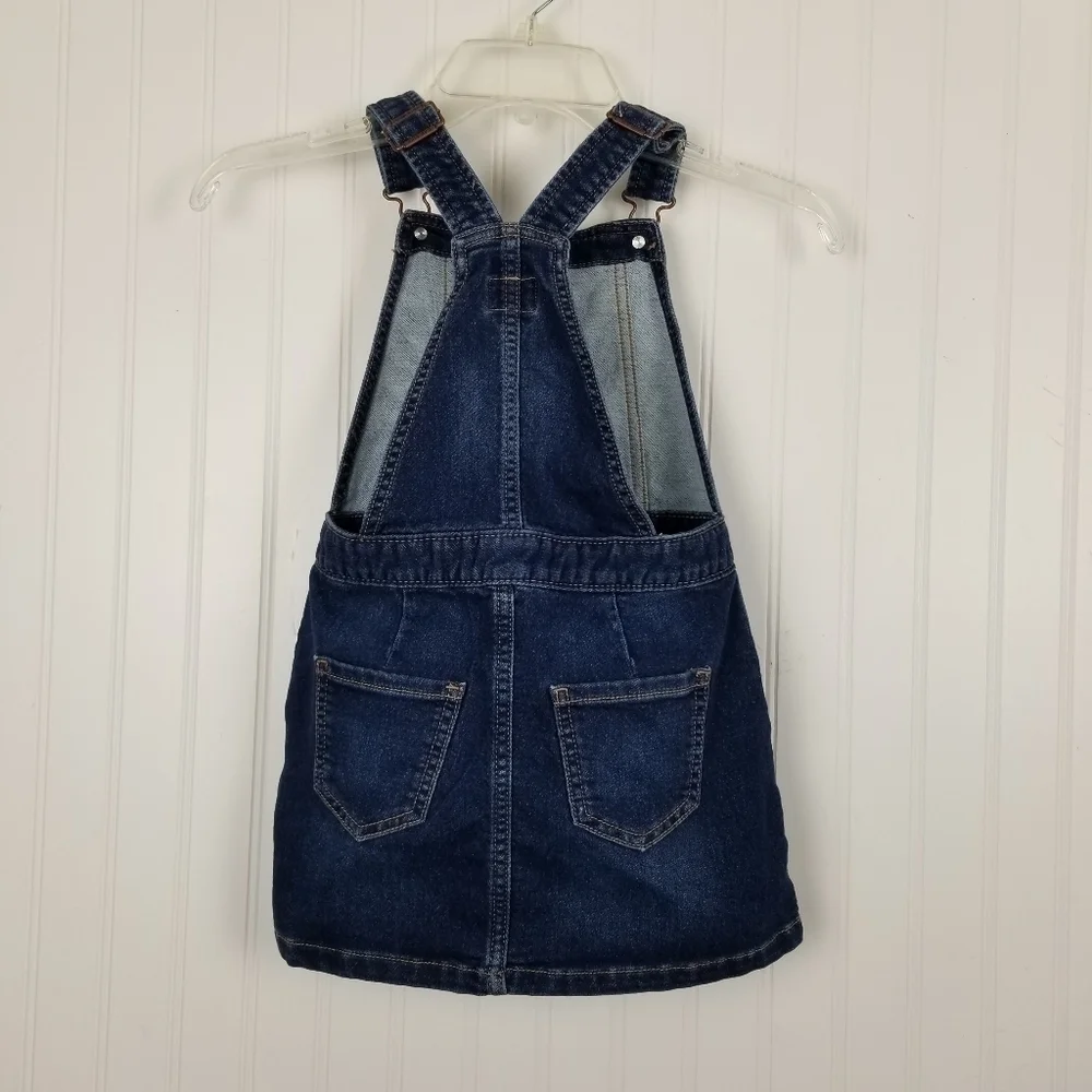 Denim Bib Pinafore Dress Skirtall Gap Kids Small 6/7 Regular Blue Button Front